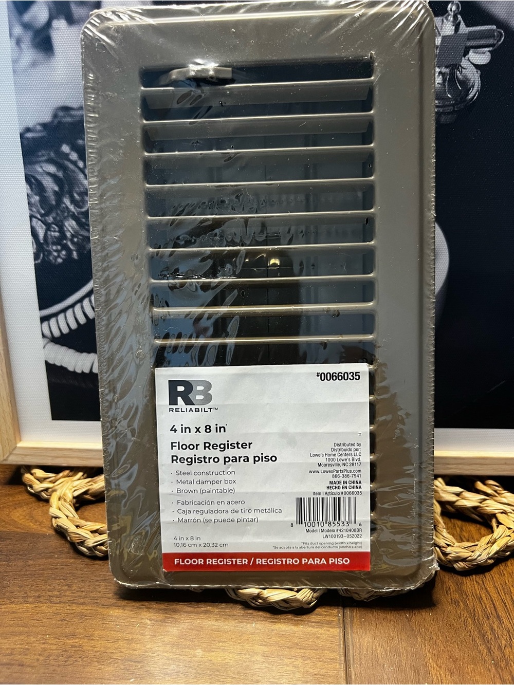 Reliabilt 4 x 8 in Floor Register - Brown